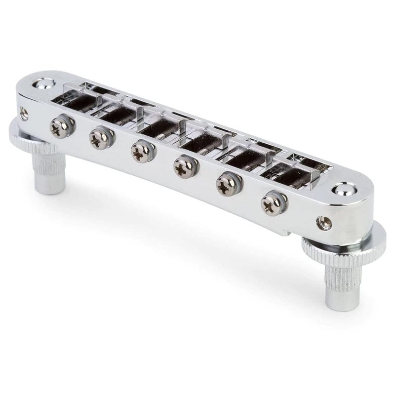 TonePros Locking Tune-o-matic (small posts) Notched Saddles Chrome - Image 1